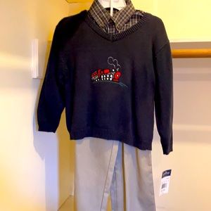 3 pc set pants, button down shirt & sweater - NWT